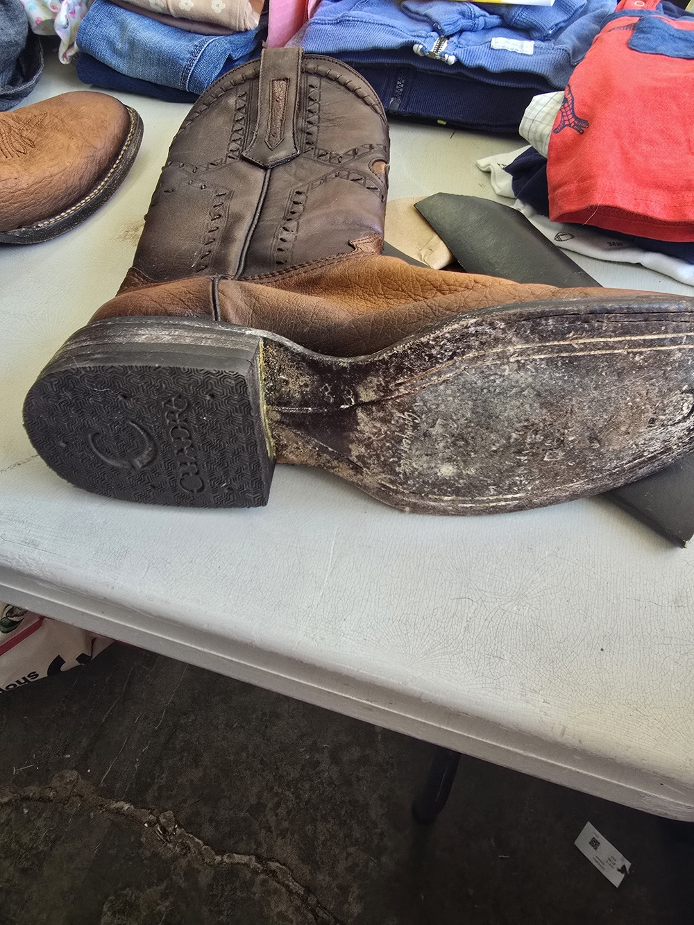 Cuadra Men's Two-Tone Brown Western Cowboy Boots - Picture 9 of 16